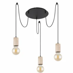 Luminaires Scandinaves-Luminaires Globo Lighting Suspension Globo JOSEBA Noir, 3 lumières