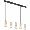 Luminaires Scandinaves-Luminaires Globo Lighting Suspension Globo JOSEBA Noir, 5 lumières