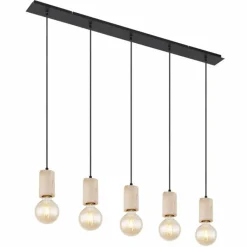 Luminaires Scandinaves-Luminaires Globo Lighting Suspension Globo JOSEBA Noir, 5 lumières