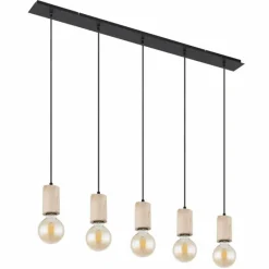 Luminaires Scandinaves-Luminaires Globo Lighting Suspension Globo JOSEBA Noir, 5 lumières
