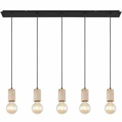 Luminaires Scandinaves-Luminaires Globo Lighting Suspension Globo JOSEBA Noir, 5 lumières