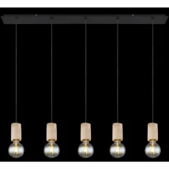 Luminaires Scandinaves-Luminaires Globo Lighting Suspension Globo JOSEBA Noir, 5 lumières