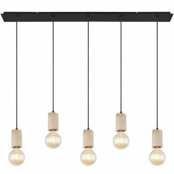 Luminaires Scandinaves-Luminaires Globo Lighting Suspension Globo JOSEBA Noir, 5 lumières