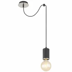 Luminaires Globo Lighting Suspension Globo JOSEBA Nickel mat, Noir, 1 lumière* Suspensions