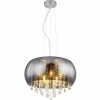 Suspension Verre Fumé-Luminaires Globo Lighting Suspension Globo KALLA Chrome, 1 lumière