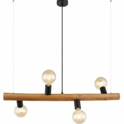 Luminaires Scandinaves-Luminaires Globo Lighting Suspension Globo KIRA Brun foncé, 4 lumières