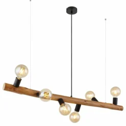 Luminaires Scandinaves-Luminaires Globo Lighting Suspension Globo KIRA Brun foncé, 6 lumières