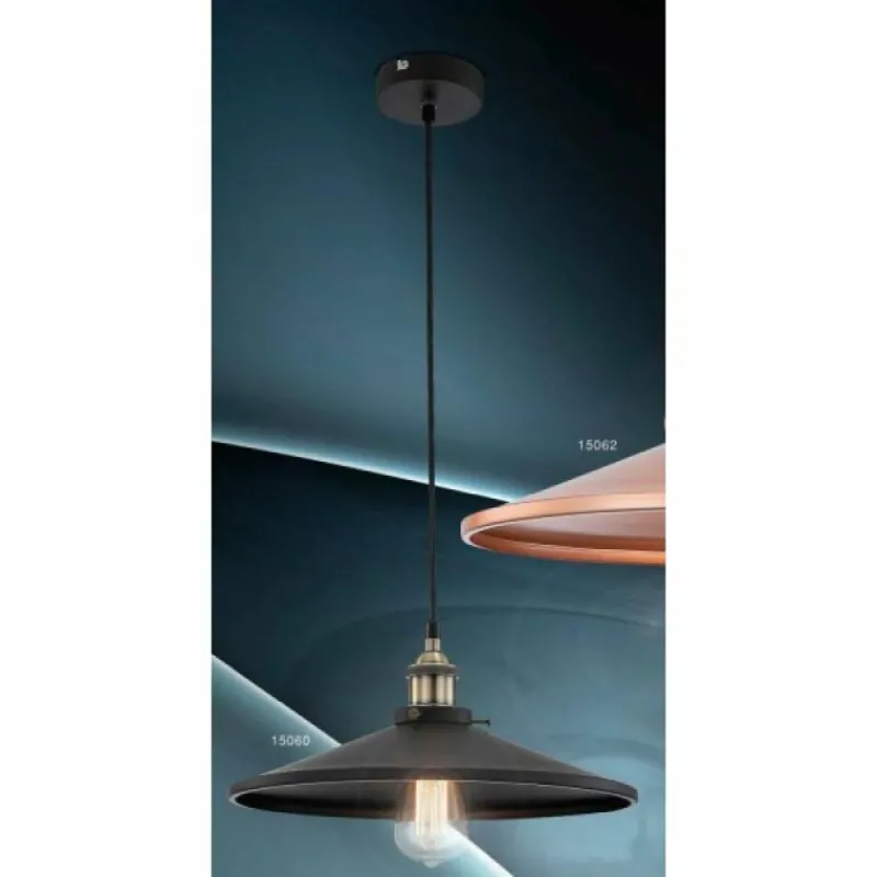 Lampes Vintages & Rétros-Luminaires Globo Lighting Suspension Globo KNUD Vieux laiton, Laiton, Noir, 1 lumière