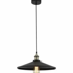 Lampes Vintages & Rétros-Luminaires Globo Lighting Suspension Globo KNUD Vieux laiton, Laiton, Noir, 1 lumière