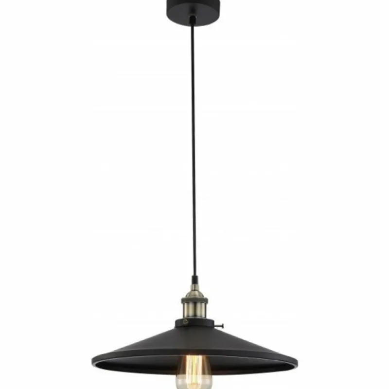 Lampes Vintages & Rétros-Luminaires Globo Lighting Suspension Globo KNUD Vieux laiton, Laiton, Noir, 1 lumière