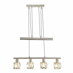 Lampe Turque-Luminaires Globo Lighting Suspension Globo Kris Nickel mat, 4 lumières