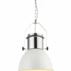 Lampes Industrielles-Luminaires Globo Lighting Suspension Globo Kutum Chrome, Blanc, 1 lumière