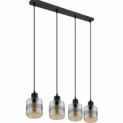 Luminaires Globo Lighting Suspension Globo LAZARUS Noir, 4 lumières