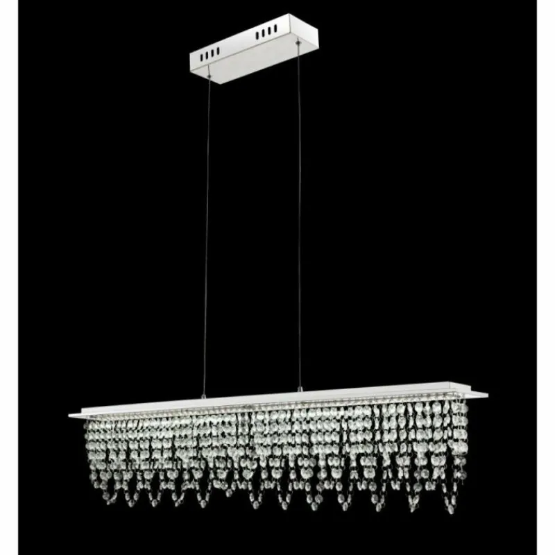 Luminaires Globo Lighting Suspension Globo LED Chrome, Clair, 1 lumière, Télécommandes* Éclairage Led