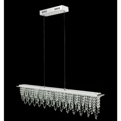 Luminaires Globo Lighting Suspension Globo LED Chrome, Clair, 1 lumière, Télécommandes* Éclairage Led