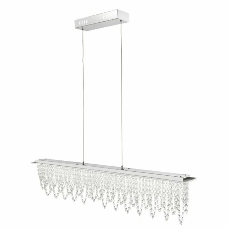 Luminaires Globo Lighting Suspension Globo LED Chrome, Clair, 1 lumière, Télécommandes* Éclairage Led