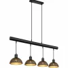 Lampes Dorées-Luminaires Globo Lighting Suspension Globo LENNA Noir, 4 lumières