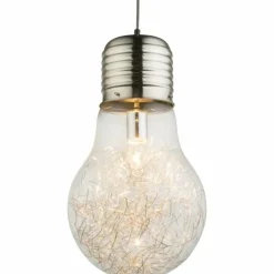 Luminaires Globo Lighting Suspension Globo LEVIN Nickel mat, 1 lumière* Suspensions