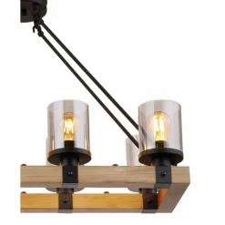 Suspension Verre Fumé-Luminaires Globo Lighting Suspension Globo LILA Brun, Noir, 8 lumières