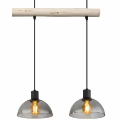 Suspension Verre Fumé-Luminaires Globo Lighting Suspension Globo LINDI Écru, Noir, 3 lumières