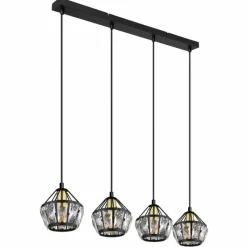 Luminaires Globo Lighting Suspension Globo LOIS Laiton, Noir, 4 lumières* Suspensions