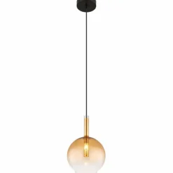 Luminaires Globo Lighting Suspension Globo LOPUSA Laiton, Noir, 1 lumière