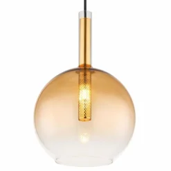 Luminaires Globo Lighting Suspension Globo LOPUSA Laiton, Noir, 1 lumière