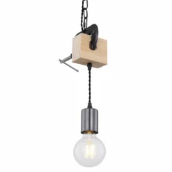 Lampes Industrielles-Luminaires Globo Lighting Suspension Globo LUDI Noir, 1 lumière
