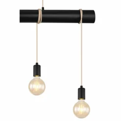 Lampes En Tissu-Luminaires Globo Lighting Suspension Globo MAGNUS Noir, 4 lumières