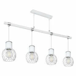 Luminaires Scandinaves-Luminaires Globo Lighting Suspension Globo MAIDA Chrome, Blanc, 4 lumières