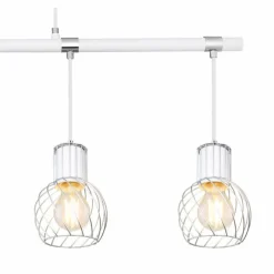 Luminaires Scandinaves-Luminaires Globo Lighting Suspension Globo MAIDA Chrome, Blanc, 4 lumières