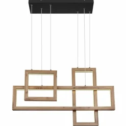 Lampes En Bois-Luminaires Globo Lighting Suspension Globo MANDERA LED Noir, 1 lumière