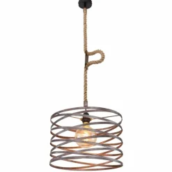 Lampes Vintages & Rétros-Luminaires Globo Lighting Suspension Globo MARCO Brun, Noir, 1 lumière