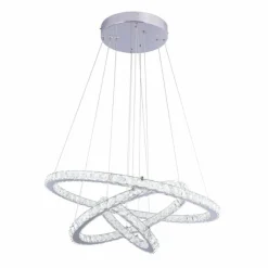 Luminaires Globo Lighting Suspension Globo MARILYN I Chrome, Aspect cristal, 1 lumière, Télécommandes* Suspensions