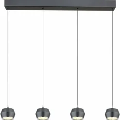 Luminaires Globo Lighting Suspension Globo MARTHY LED Gris, 4 lumières* Suspensions