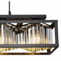 Luminaires Globo Lighting Suspension Globo MATHILDE Noir, 4 lumières
