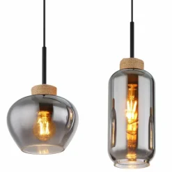 Suspension Verre Fumé-Luminaires Globo Lighting Suspension Globo MATT Noir, 4 lumières