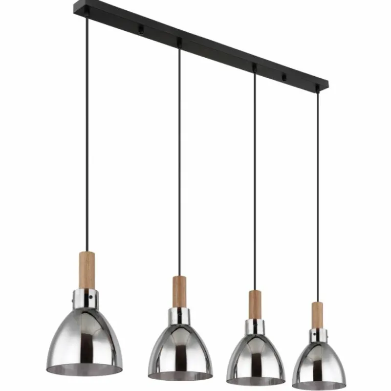 Suspension Verre Fumé-Luminaires Globo Lighting Suspension Globo MATTEA Noir, 4 lumières