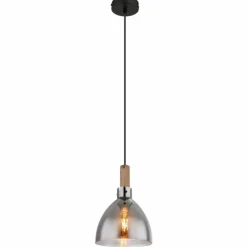Suspension Verre Fumé-Luminaires Globo Lighting Suspension Globo MATTEA Noir, 1 lumière