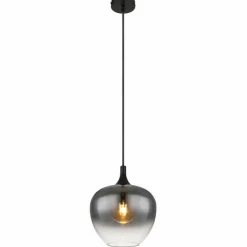 Suspension Verre Fumé-Luminaires Globo Lighting Suspension Globo MAXY Noir, 1 lumière