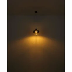 Suspension Verre Fumé-Luminaires Globo Lighting Suspension Globo MAXY Noir, 1 lumière