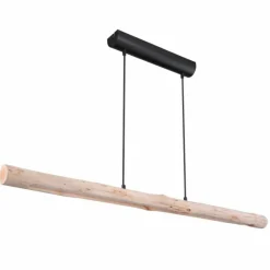 Luminaires Rustiques-Luminaires Globo Lighting Suspension Globo MELLA LED Bois clair, Noir, 1 lumière