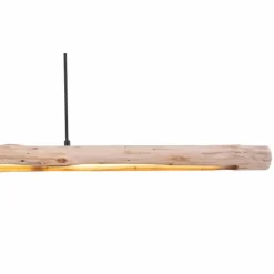 Luminaires Rustiques-Luminaires Globo Lighting Suspension Globo MELLA LED Bois clair, Noir, 1 lumière