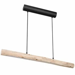 Luminaires Rustiques-Luminaires Globo Lighting Suspension Globo MELLA LED Bois clair, Noir, 1 lumière