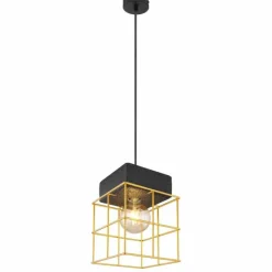 Lampes Dorées-Luminaires Globo Lighting Suspension Globo MERRIL Noir, 1 lumière