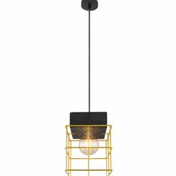 Lampes Dorées-Luminaires Globo Lighting Suspension Globo MERRIL Noir, 1 lumière