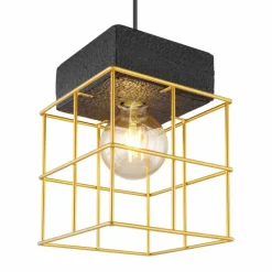 Lampes Dorées-Luminaires Globo Lighting Suspension Globo MERRIL Noir, 1 lumière