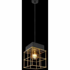 Lampes Dorées-Luminaires Globo Lighting Suspension Globo MERRIL Noir, 1 lumière