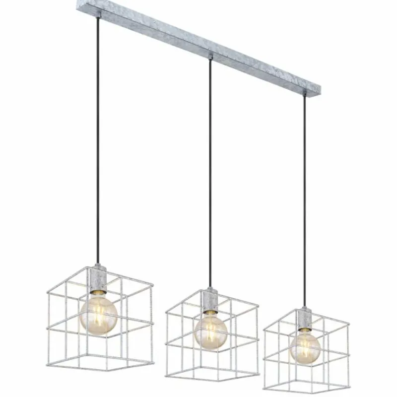 Lampes Industrielles-Luminaires Globo Lighting Suspension Globo MERRIL Zingué, 3 lumières