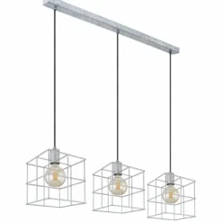 Lampes Industrielles-Luminaires Globo Lighting Suspension Globo MERRIL Zingué, 3 lumières